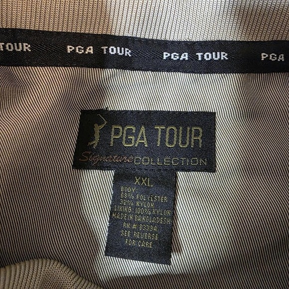 PGA TOUR Signature Collection Golf Vest XXL Khaki Green Snap Front - Picture 2 of 8